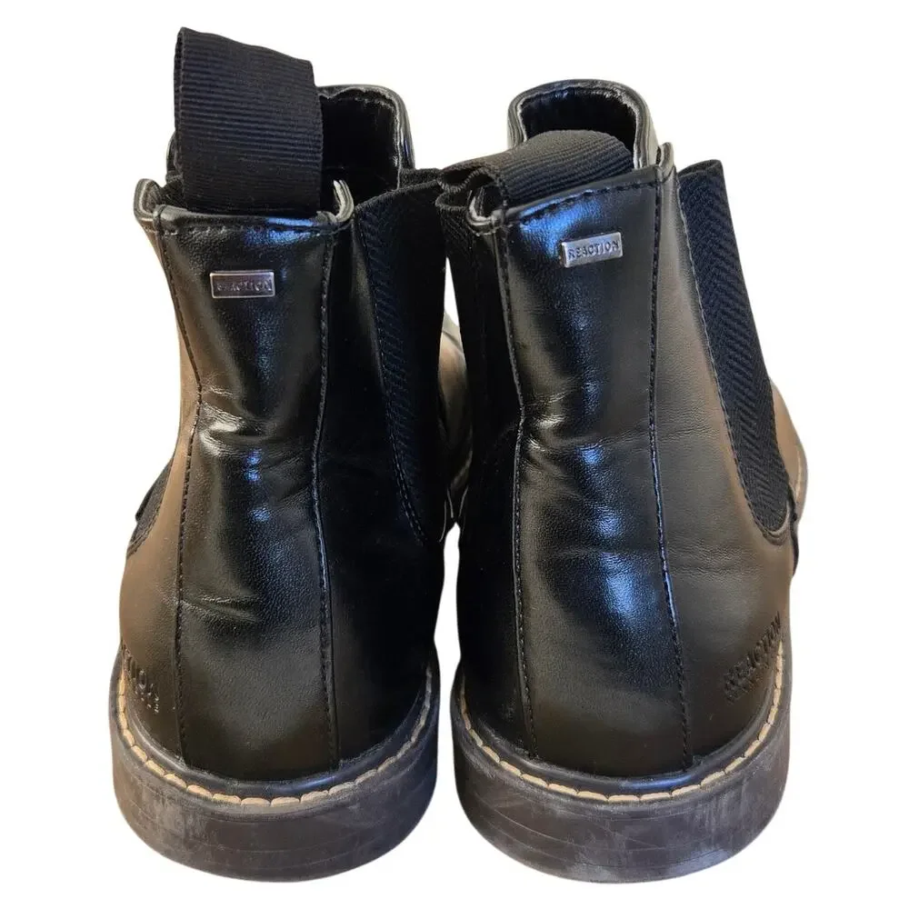 Kenneth Cole Ely Black Chelsea Boots Water‑Resistant Synthetic Leather Size 8